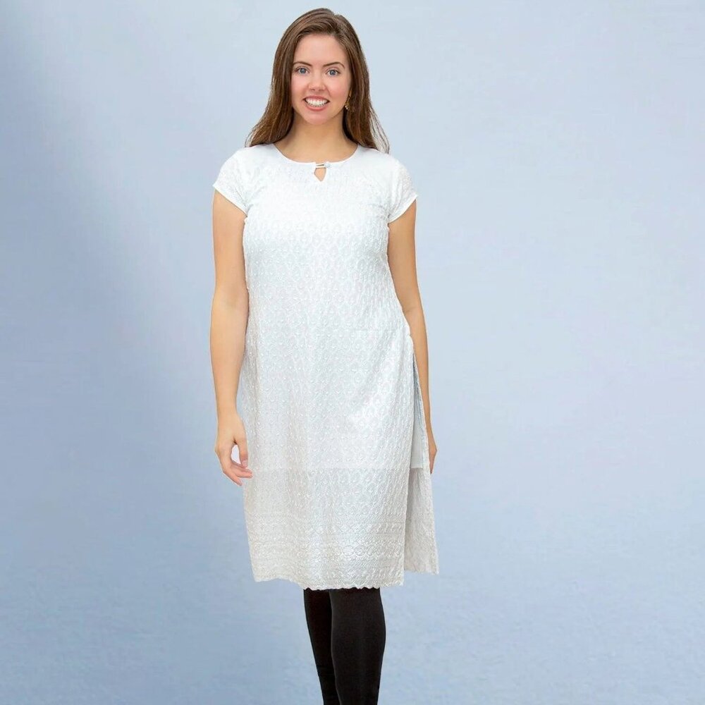 White Kurta with Chikankari Work | Muvvas Boutique